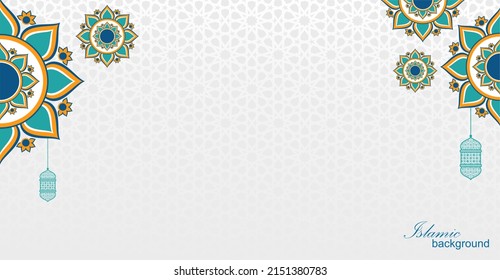 Ramadan kareem islamic illustration. muslims greeting card, invitation,poster, banner, abstract background design template. ramadan banner theme with shape