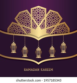 
Ramadan Kareem islamic lantern background vector design