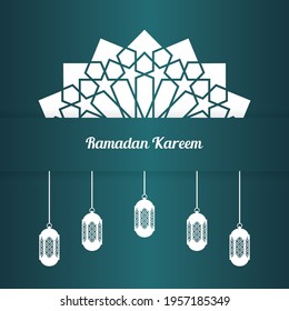 
Ramadan Kareem islamic lantern background vector design
