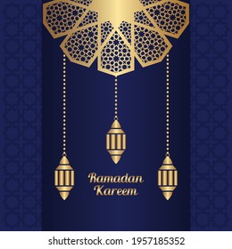 
Ramadan Kareem islamic lantern background vector design