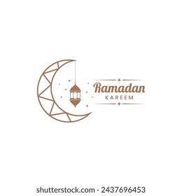 ramadan kareem islamic mosque logo design vector