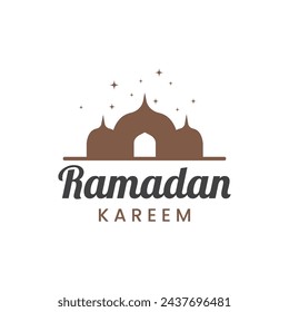 vector de diseño de logotipo de mezquita islámica de ramadán kareem