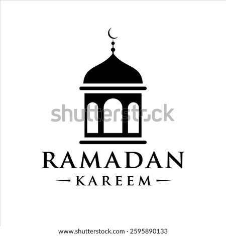 Ramadan Kareem, Islamic mosque logo design template vector