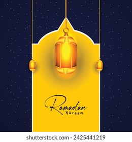 Ramadan kareem islamischen Anlass mit Laternen Grüße Hintergrund
