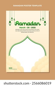 Ramadan Kareem Islamic poster design with Arabic style