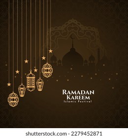 Ramadan Kareem Islamic religious festival background vector