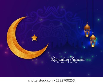 Ramadan Kareem Islamic religious festival background vector