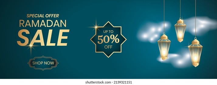 Ramadan Kareem Islamic sales banner design template