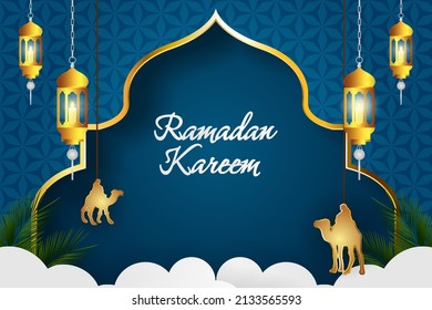 Ramadan Kareem Islamic style background with element