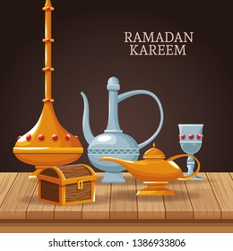ramadan kareem with islamic symbols