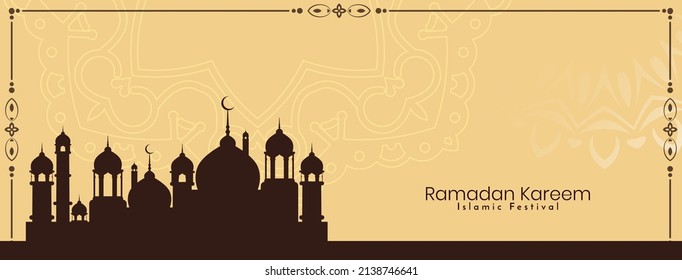 Ramadan Kareem islamic traditional festival banner design vector