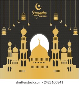  Ramadan kareem islamic typography design vector. greeting card,  ramadhan illustration drawing clipart art stylish.
