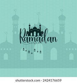 Ramadan Kareem. tipografía vectorial islámica. Estilo realista. Plantillas de invitaciones de Ramadán, colección de tarjetas de felicitación con letras hechas a mano.