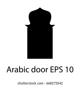 Ramadan kareem isolated shapes of windows and gates. Vector set of arabic doors silhouette. Vector symbol traditional islamic arches. Asian gate silhouette.