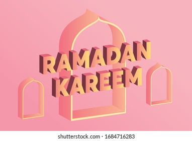 ramadan kareem isometric background gradient concept