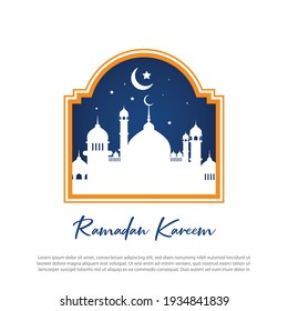 Ramadan Kareem etiqueta decoración ilustración vector gráfico de bueno para día islámico, eid mubarak, eid fitr, tarjeta de saludo, fondo. Eps 10