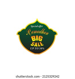 Ramadan Kareem Label sale banner, sticker, badge, ads pop up banner. Special offer ramadan big sale discount . ramadan kareem and Eid Mubarak vector illustration.
