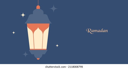 Ramadan Kareem. lamp.Islamic greeting card template with ramadan for wallpaper design. Poster, media banner. Vector illustration. 