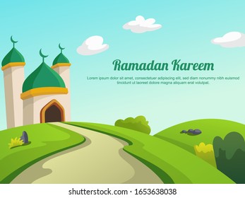 Vector de paisajes Ramadan Kareem