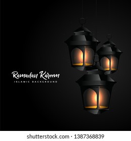 Ramadan Kareem with lantern background