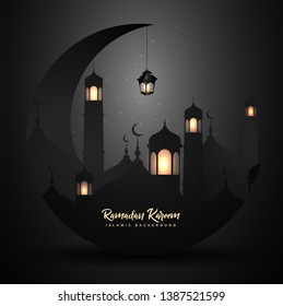 Ramadan Kareem with lantern background