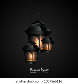 Ramadan Kareem with lantern background