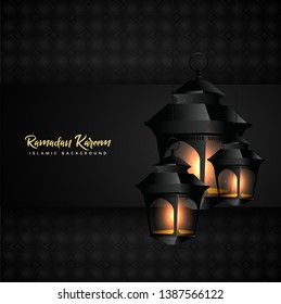 Ramadan Kareem with lantern background