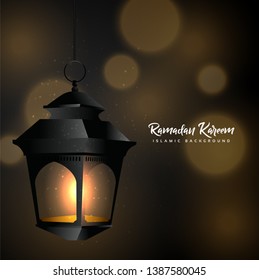 Ramadan Kareem with lantern background