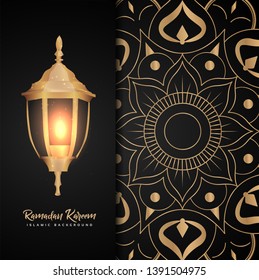 Ramadan Kareem with lantern background