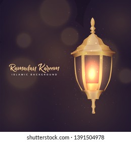 Ramadan Kareem with lantern background