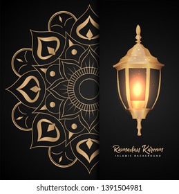 Ramadan Kareem with lantern background