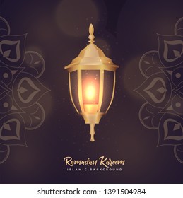 Ramadan Kareem with lantern background