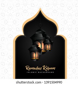 Ramadan Kareem with lantern background