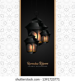 Ramadan Kareem with lantern background