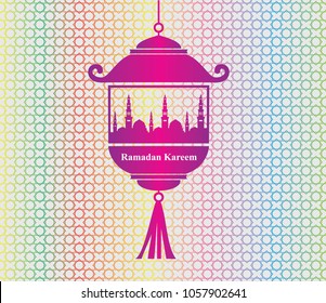 Ramadan kareem with lantern background. lantern icon