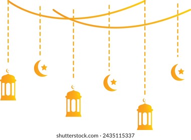 Ramadan Kareem Lantern Hanging Decoration. Vector Illustration