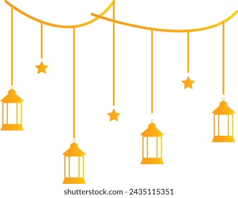 Ramadan Kareem Lantern Hanging Decoration. Vector Illustration