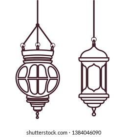 ramadan kareem lantern hanging icon
