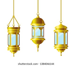 ramadan kareem lantern hanging icon