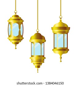 Ramadan Kareem Lantern Hanging Icon Stock Vector (Royalty Free ...