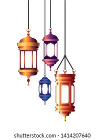 ramadan kareem lantern hanging icon