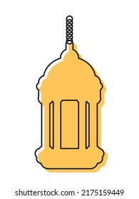 Icono colgante de farol Ramadan kareem Bonita luz dorada, lámparas, luces nocturnas, usada para las vacaciones Ramadan Kareem, Eid al Adha, Mawlid An-Nabi. árabe, linterna islámica, 