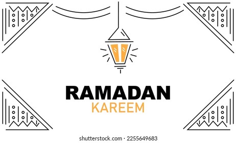 Ramadan kareem lantern hanging icon vector 
