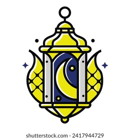 Ramadan Kareem Laternensymbol. Einzelnes Design. Vektorgrafik
