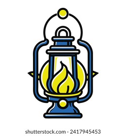 Icono del farol Ramadan Kareem. Diseño aislado. Ilustración del vector