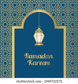 Ramadan Kareem lantern islamic background vector design