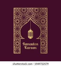Ramadan Kareem-Laterne, islamiger Hintergrund, Vektordesign