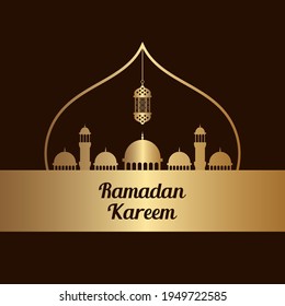 Ramadan Kareem lantern islamic background vector design