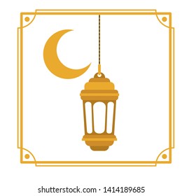 ramadan kareem lantern and moon