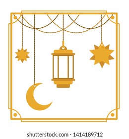 ramadan kareem lantern and moon